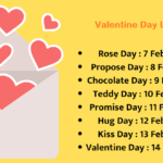 valentine day list 7 to 21